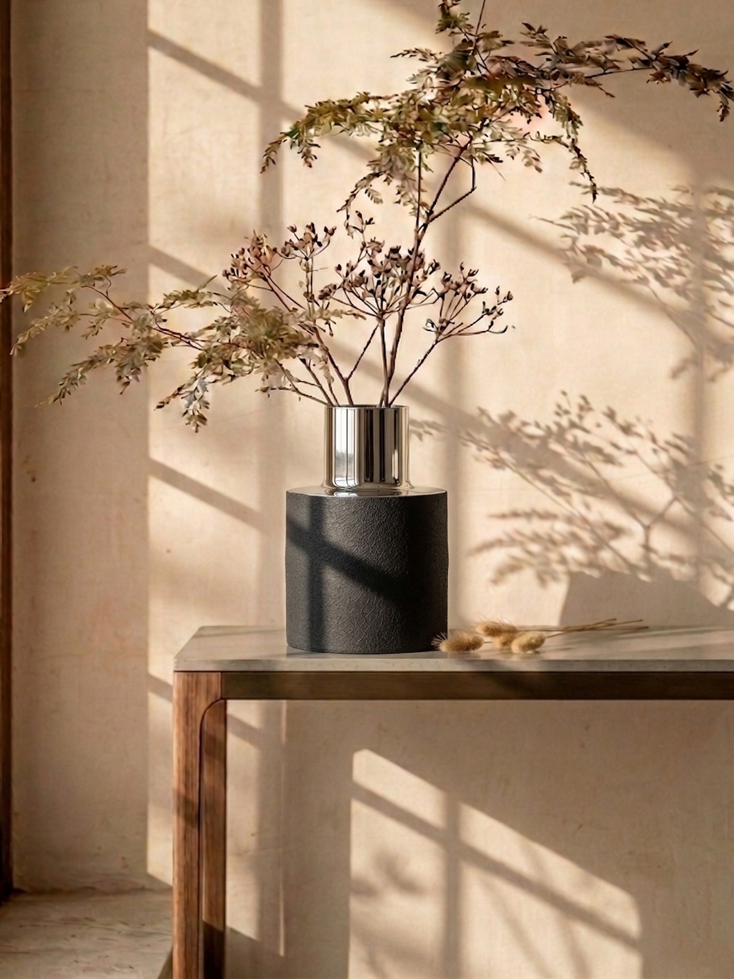 Obsidian Chrome Vase