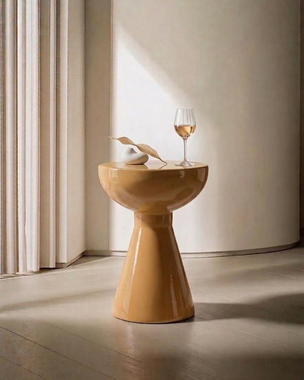 Caramel Mushroom Side Table