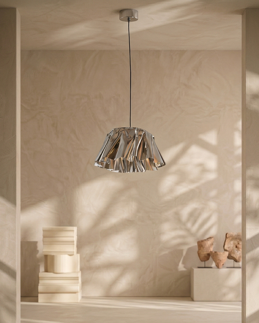 Luxe Pleat Chrome Pendant