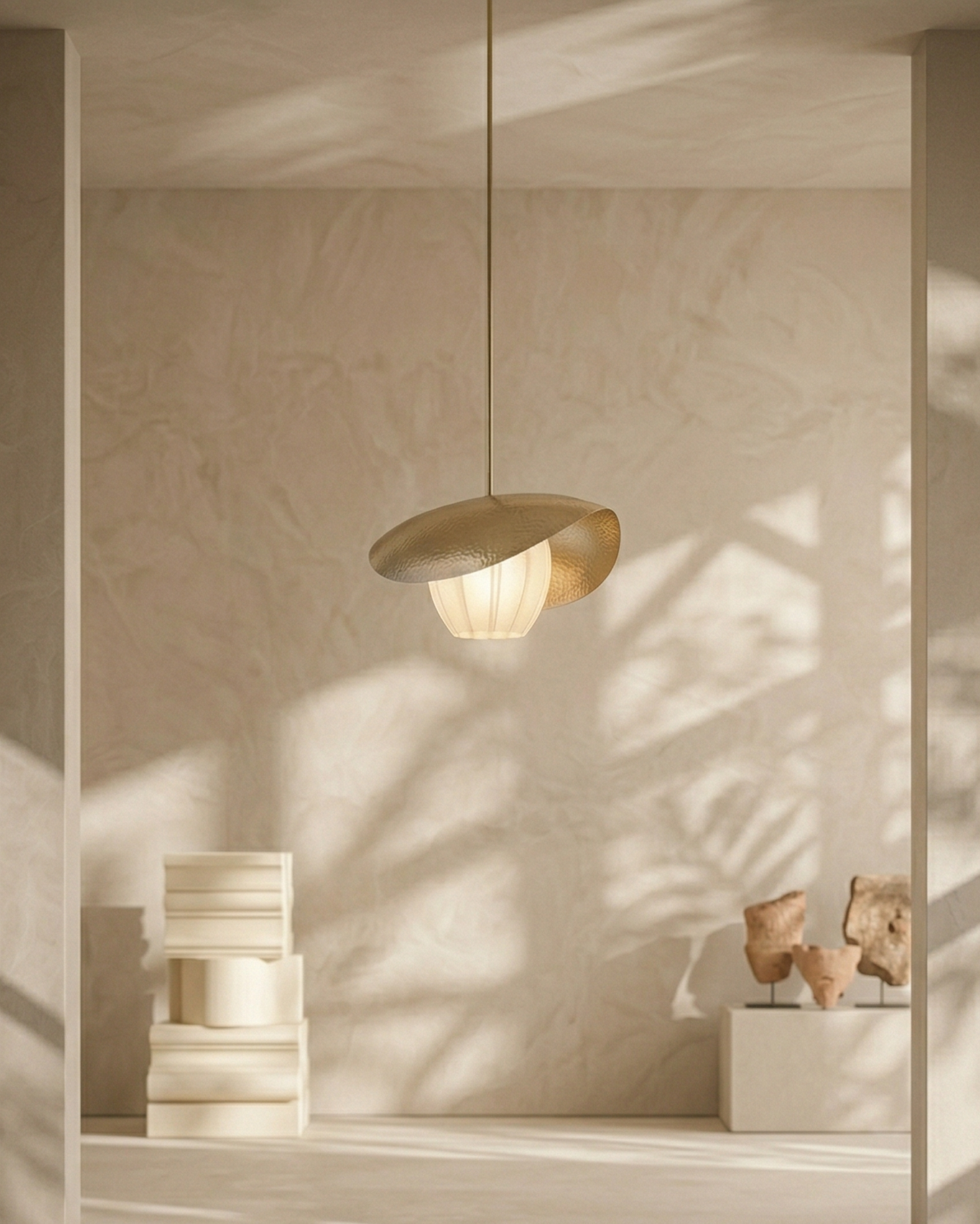 Shell Brass Pendant Light